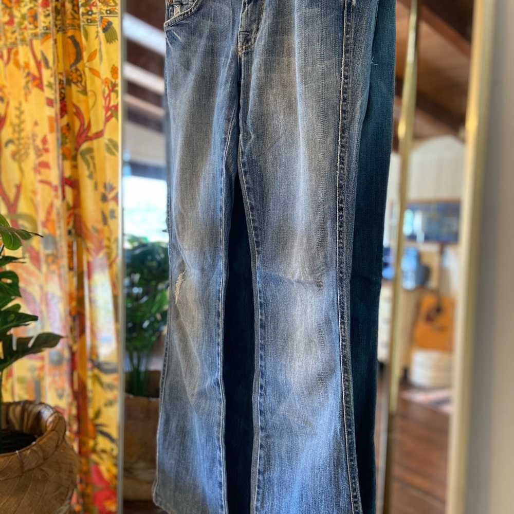 7 For All Mankind Blue Straight Leg Jeans